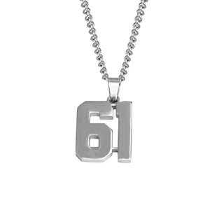 Stainless Jersey Number Pendant with Chain Necklace - Baseball Legend Apparel