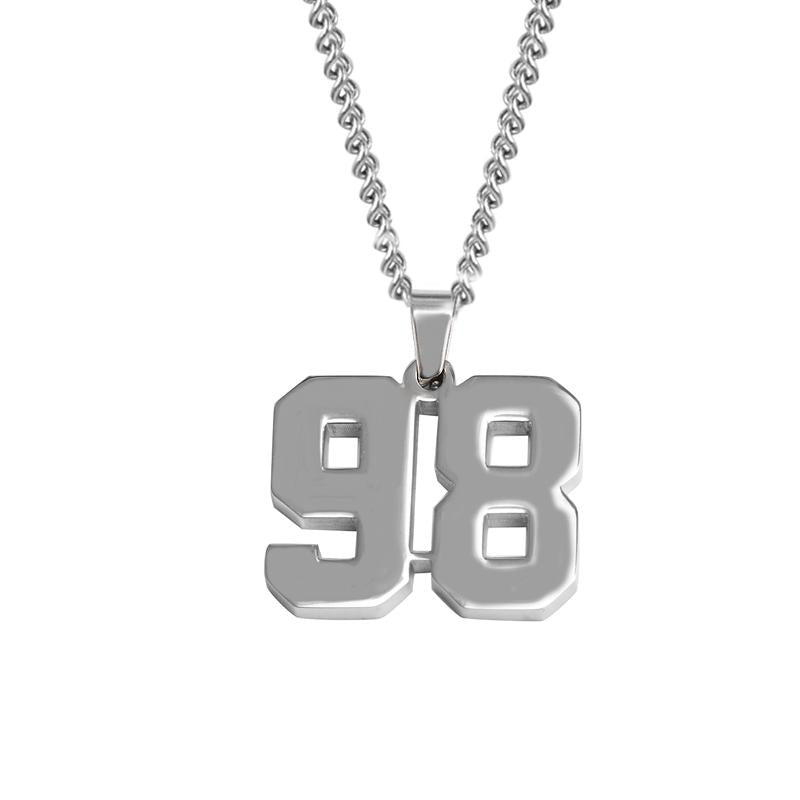 Stainless Jersey Number Pendant with Chain Necklace - Baseball Legend Apparel