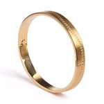 Golden Steel Baseball Stitched Bangle Bracelet - Baseball Legend Apparel