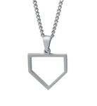 Stainless Home Plate Necklace - Baseball Legend Apparel