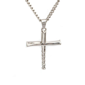Stacked Bat Cross Pendant With Chain Necklace - Baseball Legend Apparel