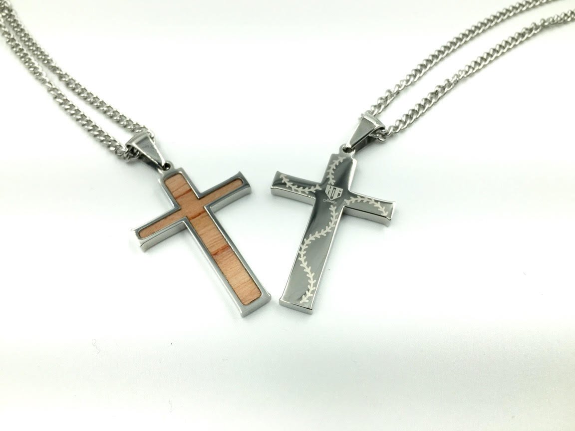 Baseball Softball Personalized Bat Cross Necklace Pewter on chain –  Forgiven Jewelry