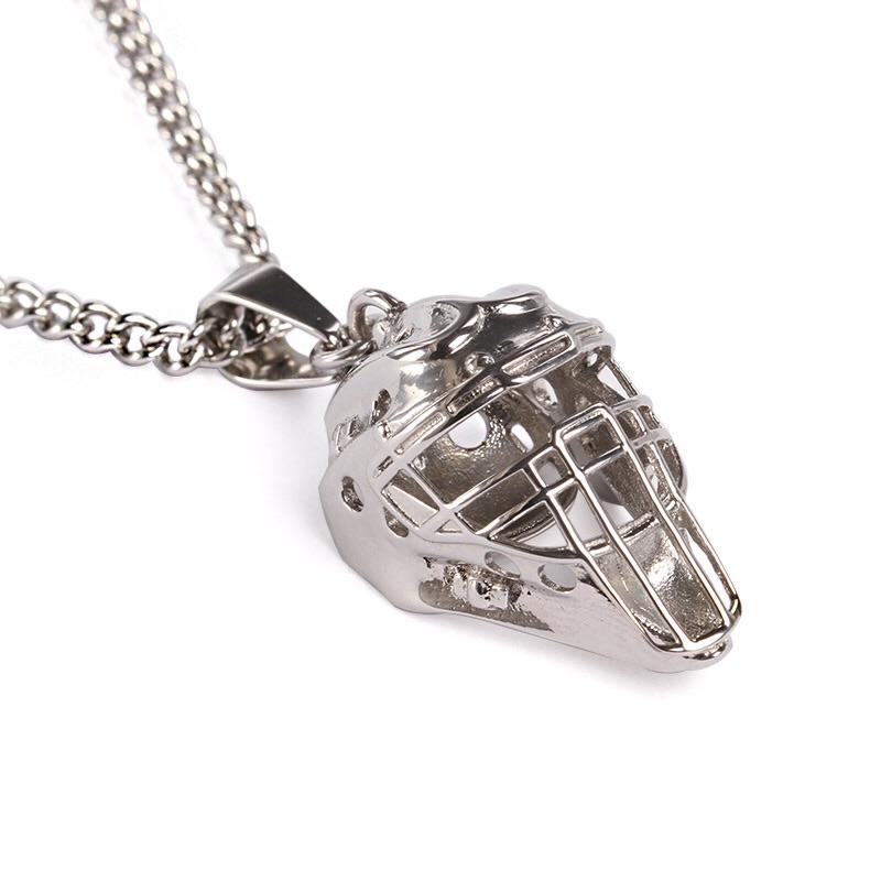 Stainless Catcher Mask with Chain Necklace - Baseball Legend Apparel