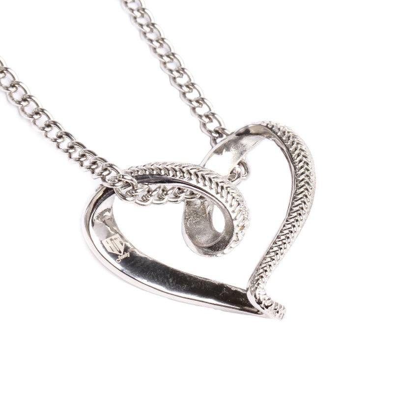 Stainless Baseball Stitched Infinity Heart Pendant and Chain - Baseball Legend Apparel