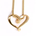 Golden Baseball Stitched Infinity Heart Pendant and Chain - Baseball Legend Apparel