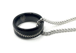 Tungsten 8mm Black Ring with Baseball Stitching - Baseball Legend Apparel