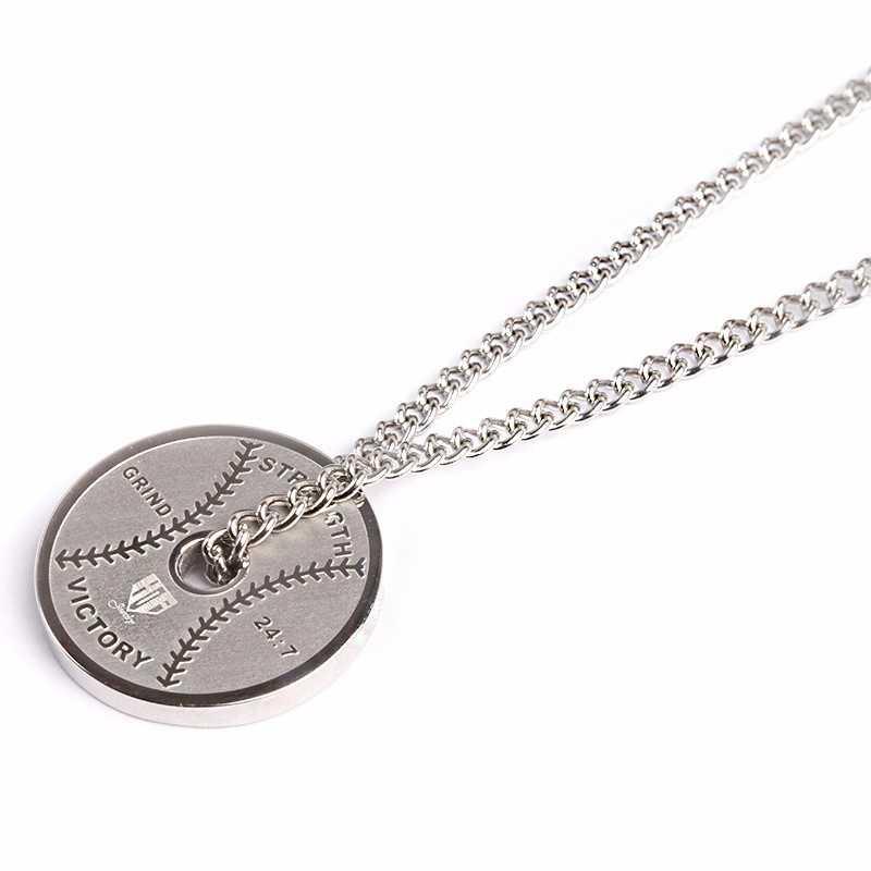 Stainless Weight Plate Pendant and Chain - Baseball Legend Apparel